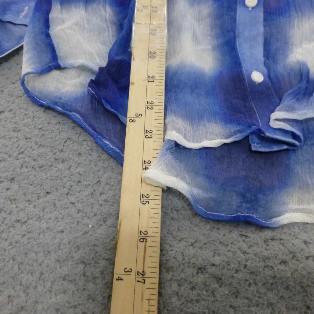 J Crew Shirt Womens 10 Garcon Classic Fit Button Up Seer Blue Long Sleeve - Picture 7 of 8